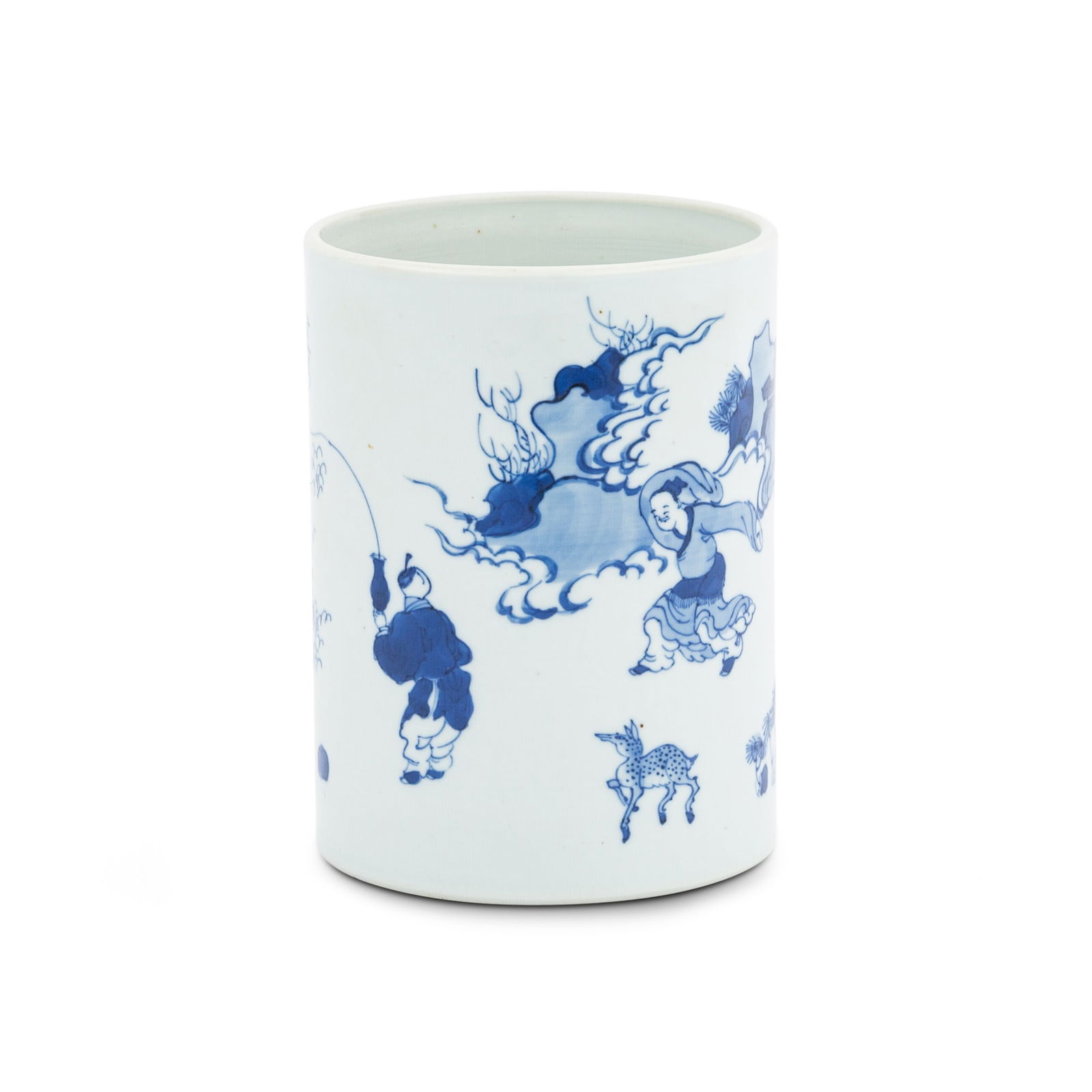 A Chinese Blue and White Porcelain Brush Pot Republic Period (1 of 4)