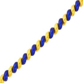 Gold and Blue Enamel San Marco Link Bracelet