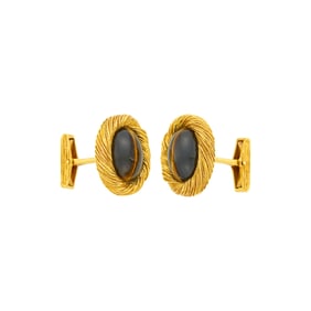 Van Cleef & Arpels Pair of Gold and Tiger's Eye Cufflinks