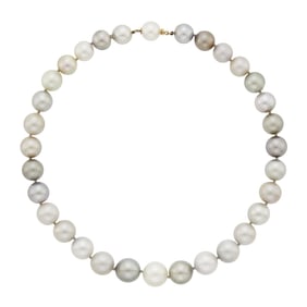 South Sea and Tahitian Gray Cultured Pearl Necklace, France
