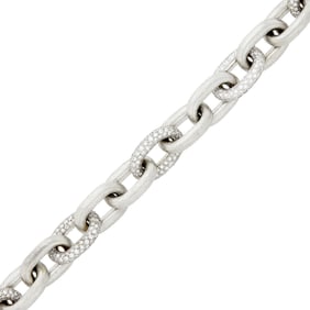 White Gold and Diamond Link Bracelet