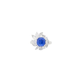 White Gold, Sapphire and Diamond Ring