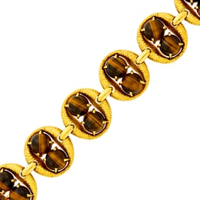 Gold and Tiger's Eye Link Bracelet