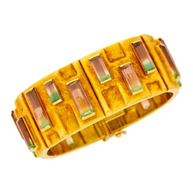 Bruno Guidi Gold and Bicolor Tourmaline Bracelet