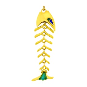Tiffany & Co. Gold and Enamel Fish Scale Pendant