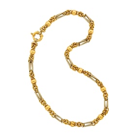 Two-Color Gold Chain Necklace