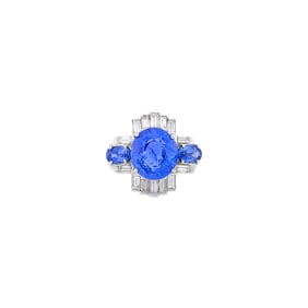 White Gold, Sapphire and Diamond Ring