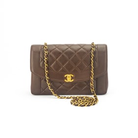 Chanel Brown Lambskin Leather Flap Bag