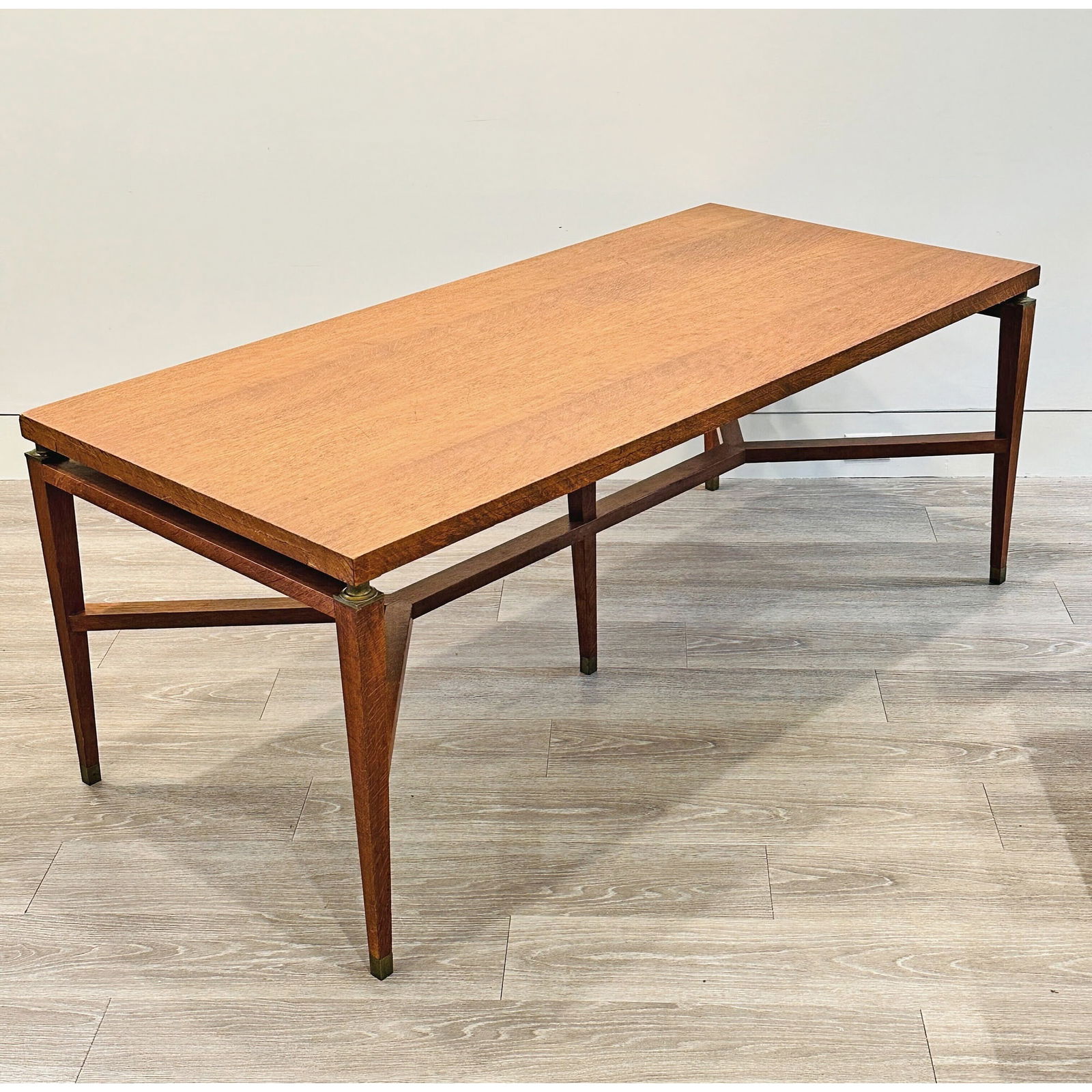 Holabird & Root Oak and Brass Dining Table Garland Furniture, American, 1934 (1 of 5)