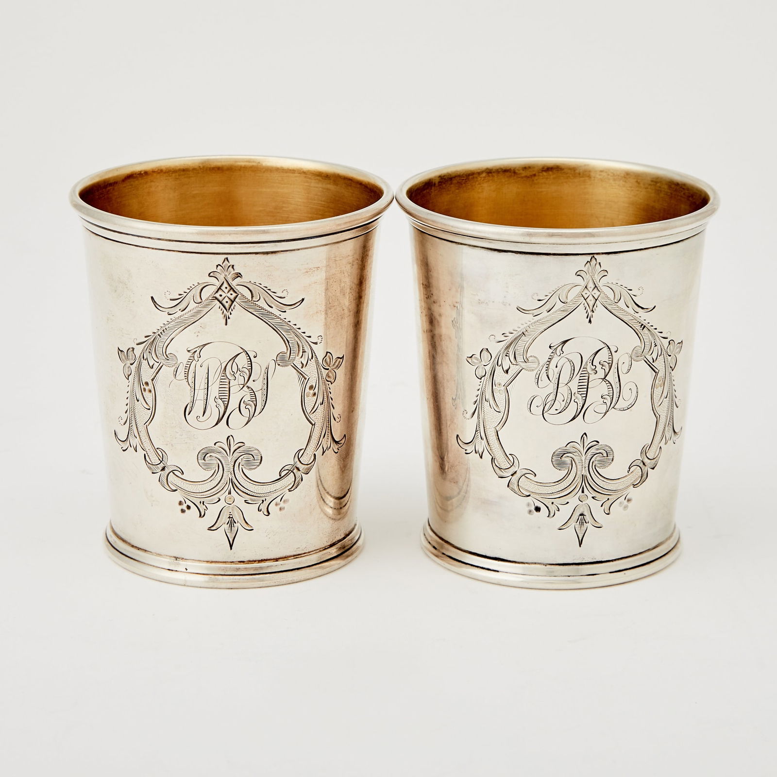 Pair of American Sterling Silver Julep Cups Krider & Biddle, Philadelphia, 1860s (1 of 4)