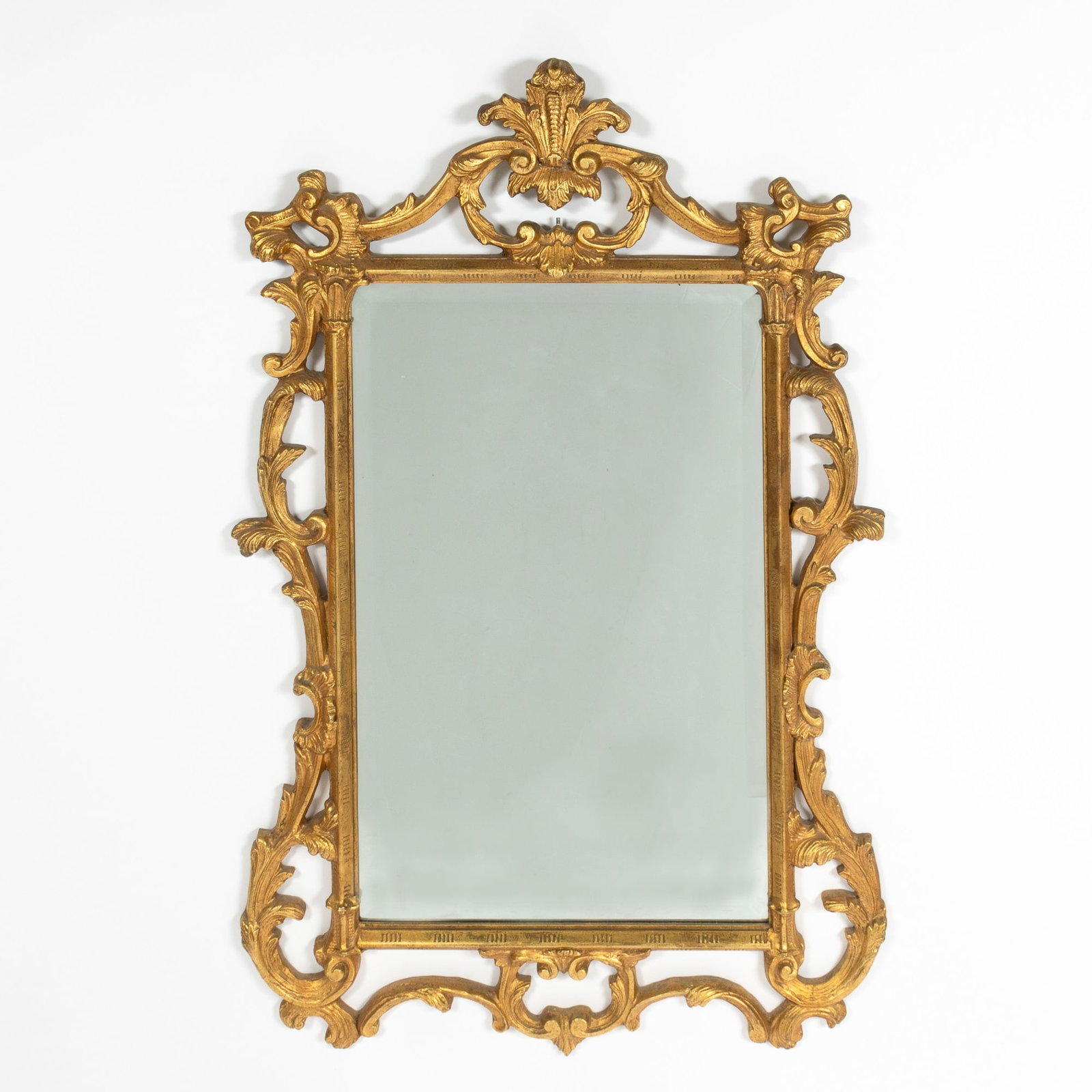 George III Style Giltwood Mirror: Height 49 inches, width 32 inches