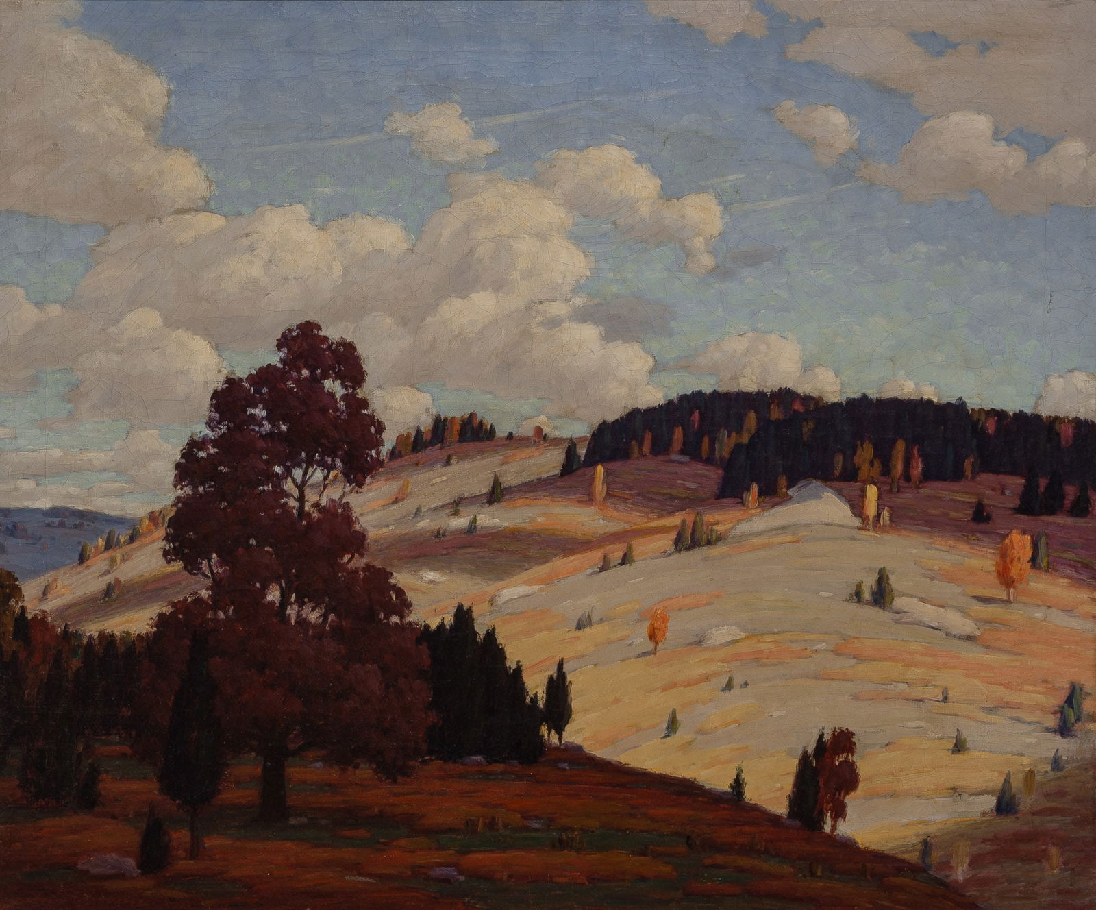 Andrew Thomas Schwartz: Estate / Collection: Property of a Lady American, 1867-1942 Shining Hills Signed Andrew T. Schwartz (ll) Oil on canvas 25 x 30 inches (63.5 x 76.2 cm) Frame: 29 1/4 x 34 1/8 inc