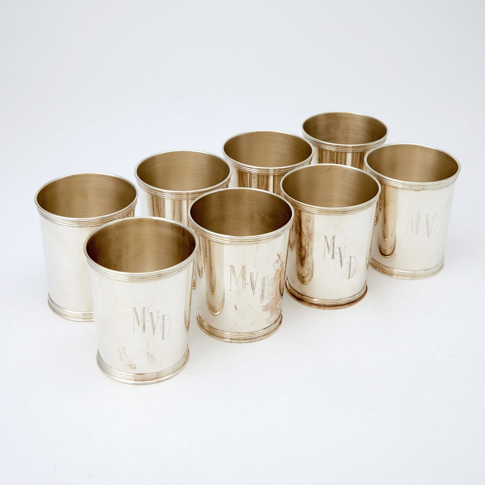 Eight American Sterling Silver Julep Cups Manchester Silver Co., 1950s/1960s (1 of 3)