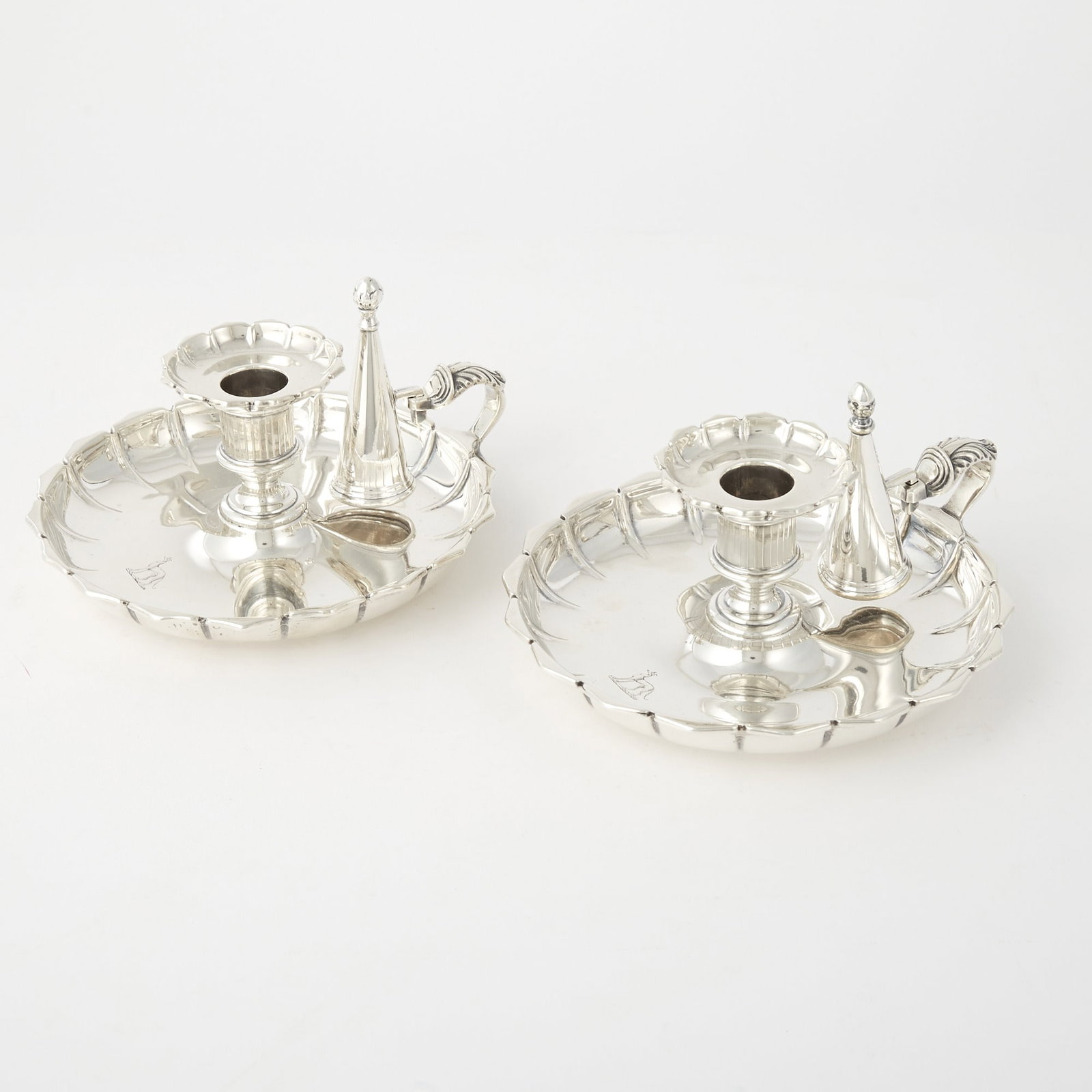 Pair of William IV Sterling Silver Chambersticks Robinson, Edkins & Aston, Birmingham, 1835 (1 of 3)