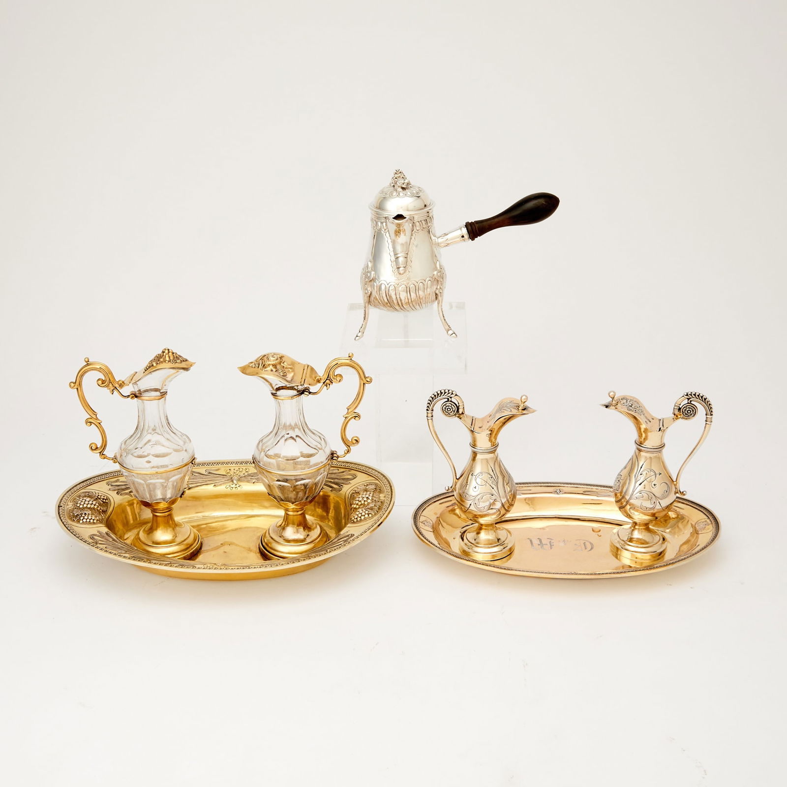 Two French Silver Gilt Cruet Sets 19th Century (1 of 5)