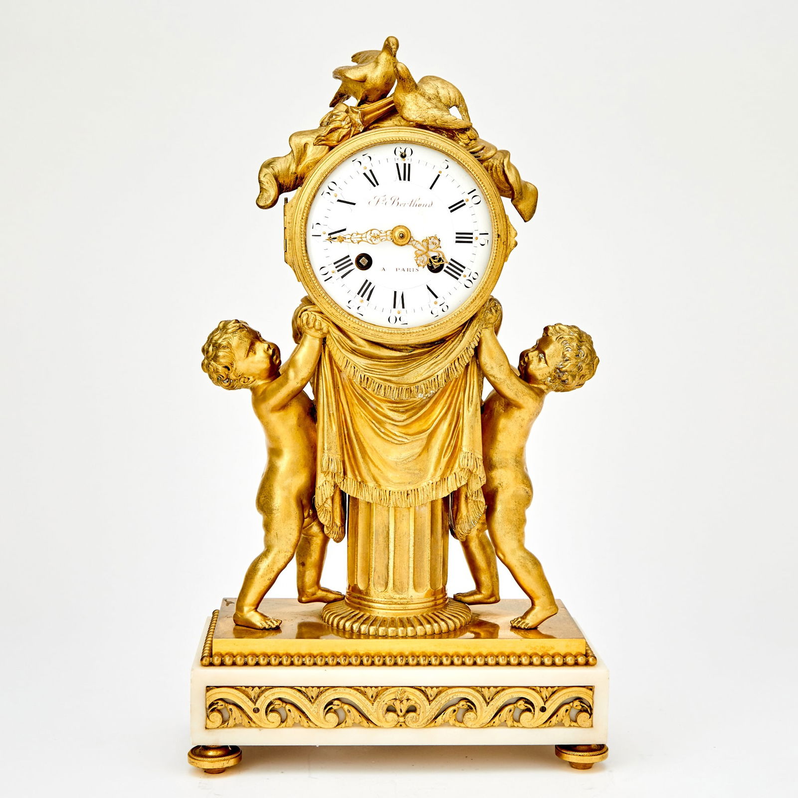 Louis XVI Style Ormolu and Marble Mantel Clock (1 of 5)