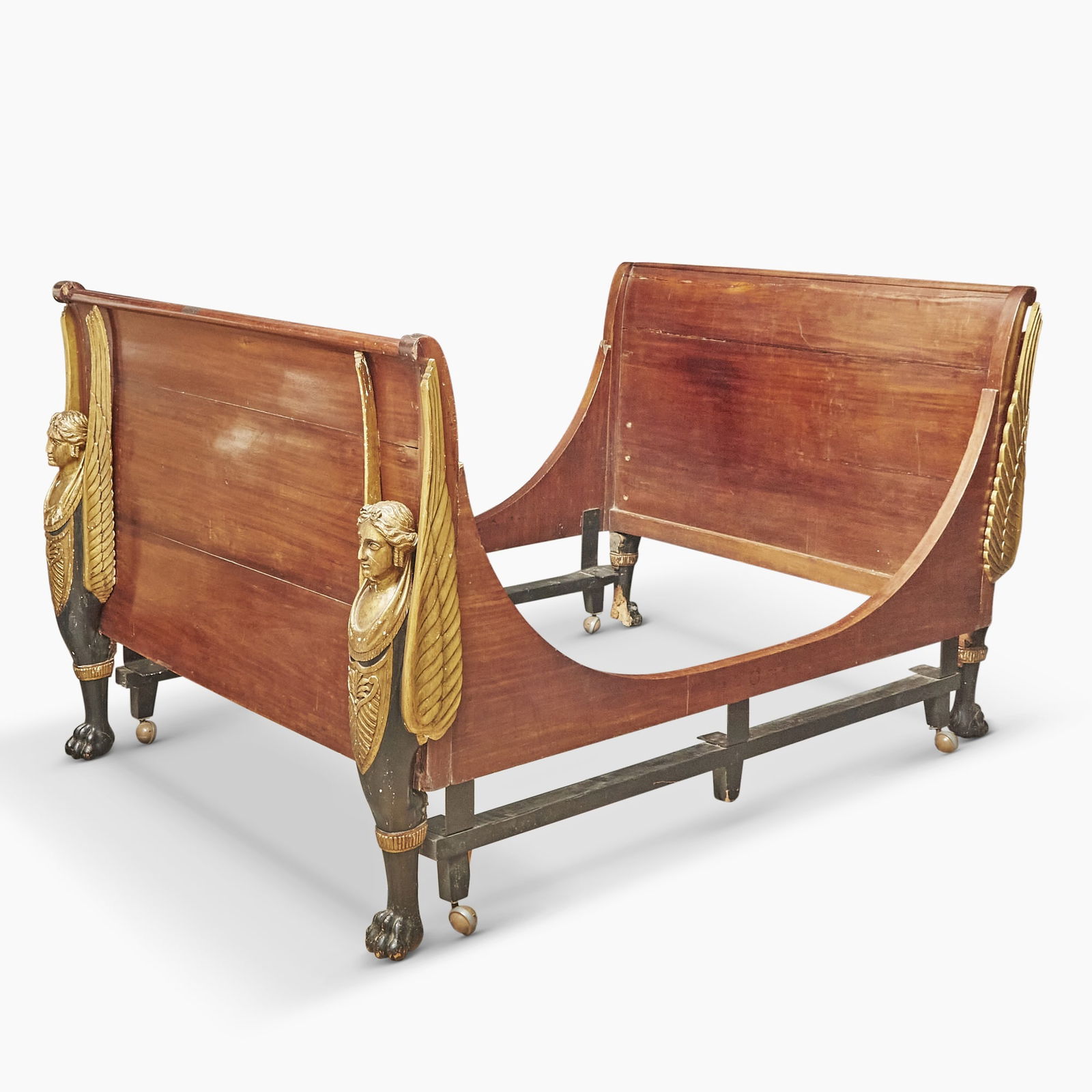 Empire Mahogany, Bronze-Painted and Parcel-Gilt Bed (1 of 3)