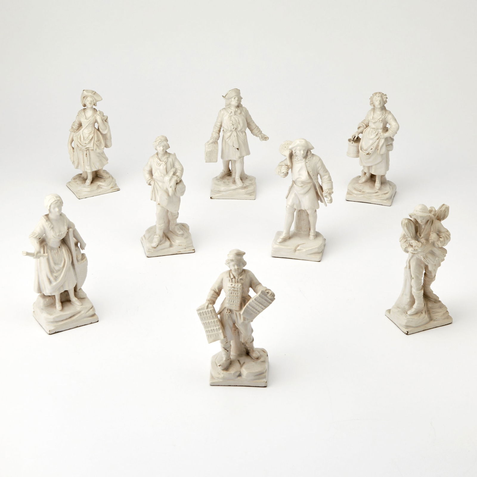 Group of Nine Continental Creamware Figures (1 of 4)