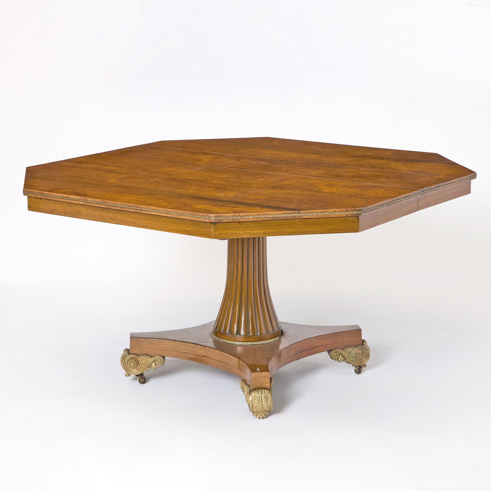 Regency Style Rosewood and Gilt-Metal Mounted Extension Dining Table (1 of 5)