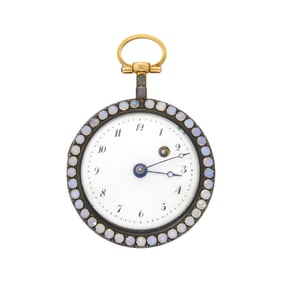 Antique Gold, Silver and Opal Open Face Pocket Watch, L'Epine Horologer Du Roy, Paris, No. 10289
