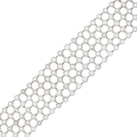White Gold and Diamond Lattice Bracelet