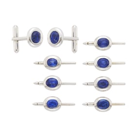 White Gold and Sapphire Dress Set