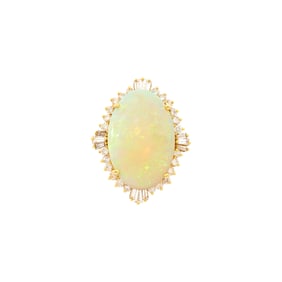 Gold, Opal and Diamond Ring