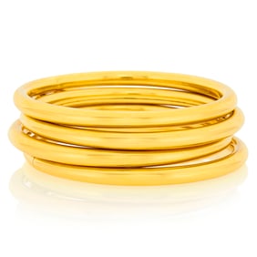 Four Gold Bangle Bracelets