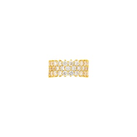 Wide Gold and Diamond Band Ring