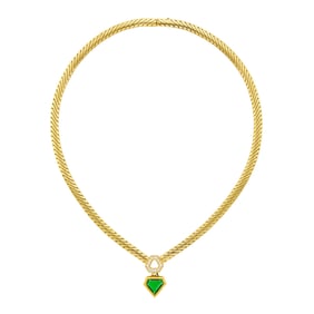 Mellerio Gold, Emerald and Diamond Pendant-Necklace, France