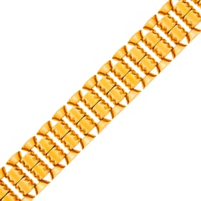 Wide Gold Link Bracelet