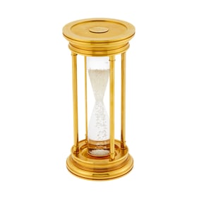 De Beers Gilt-Brass, Acrylic and Diamond 'Starburst Diamonds' Hourglass