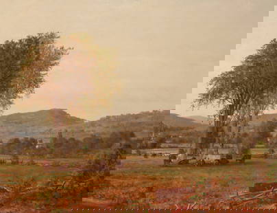 Jervis McEntee: American, 1828-1891In the Hudson ValleySigned J McEntee (lr)Oil on canvas22 x 28 1/8 inches Provenance:Collection of William Randolph HearstHammer Galleries, New YorkShannon's Auction,