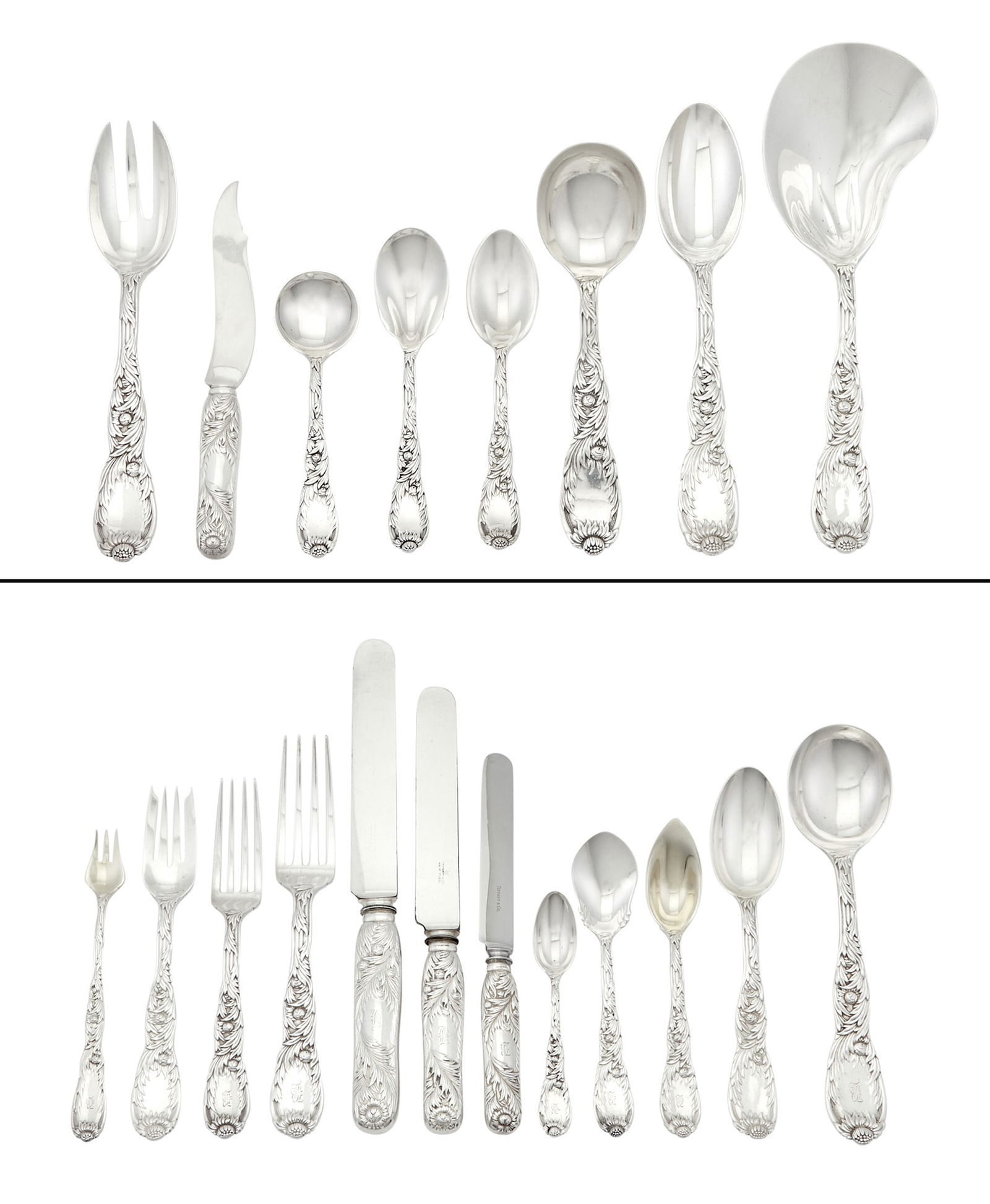 Tiffany & Co. Sterling Silver "Chrysanthemum" Pattern Flatware Service (1 of 7)