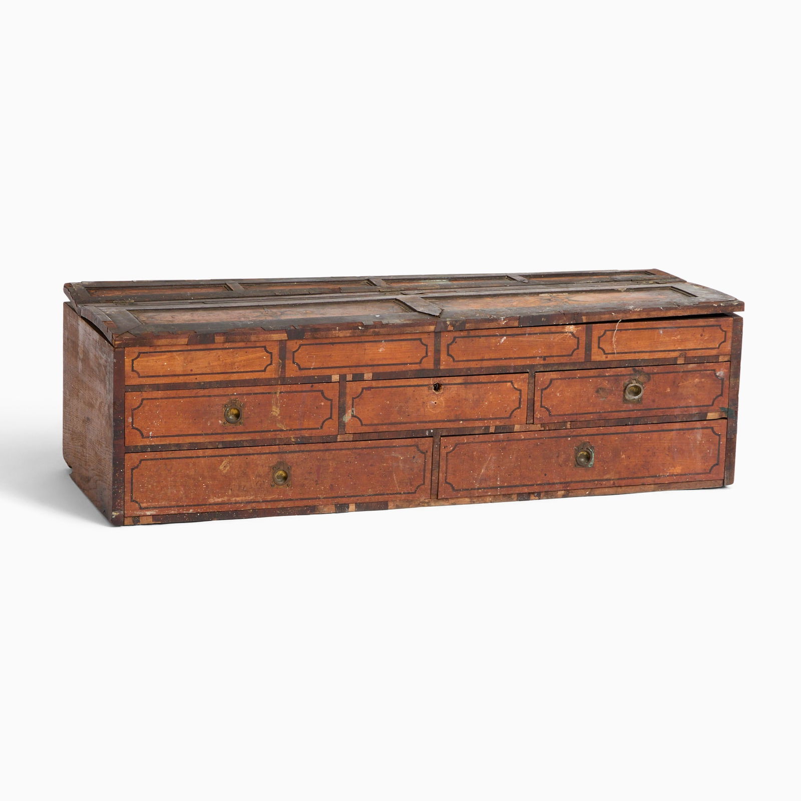 Poplar and Mahogany Storage Chest America, mid 19th century (1 of 6)