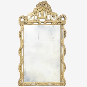 Louis XVI Gilt Wood Border Glass Mirror