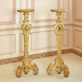 Pair of Regence Giltwood Torchère Stands