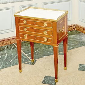 Louis XVI Gilt Metal Mounted Mahogany Galleried Side Table