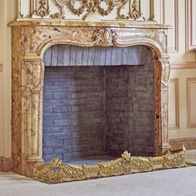 Rococo Style Gilt Bronze Fireplace Fender