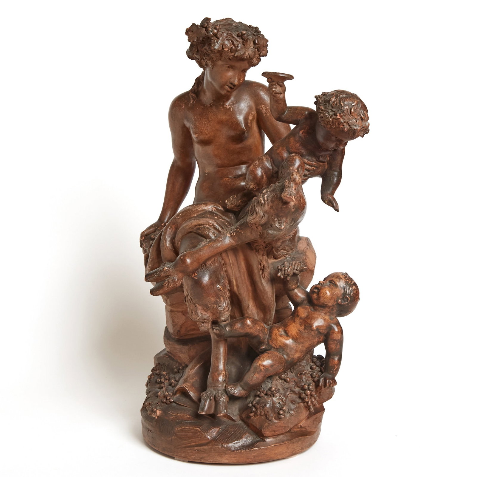 French Terracotta Figure of Female Satyr and Two Bacchantes (1 of 5)