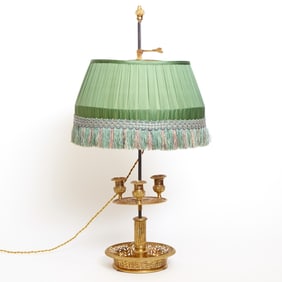 Louis XVI Gilt Bronze Three-Light Bouillotte Lamp Late 18th century