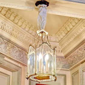 Louis XV Style Brass and Glass Hanging Lantern