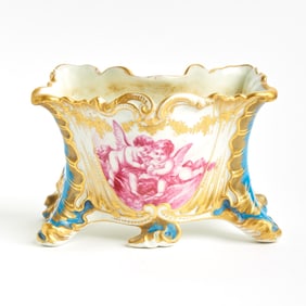 Sevres Style Porcelain Blue-Ground Spill Vase Late 19th century