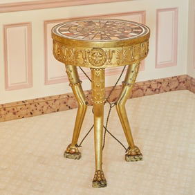 Italian Neoclassical Giltwood and Pietra Dura Gueridon