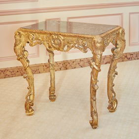 Regence Giltwood Marble Inset Occasional Table 1720s