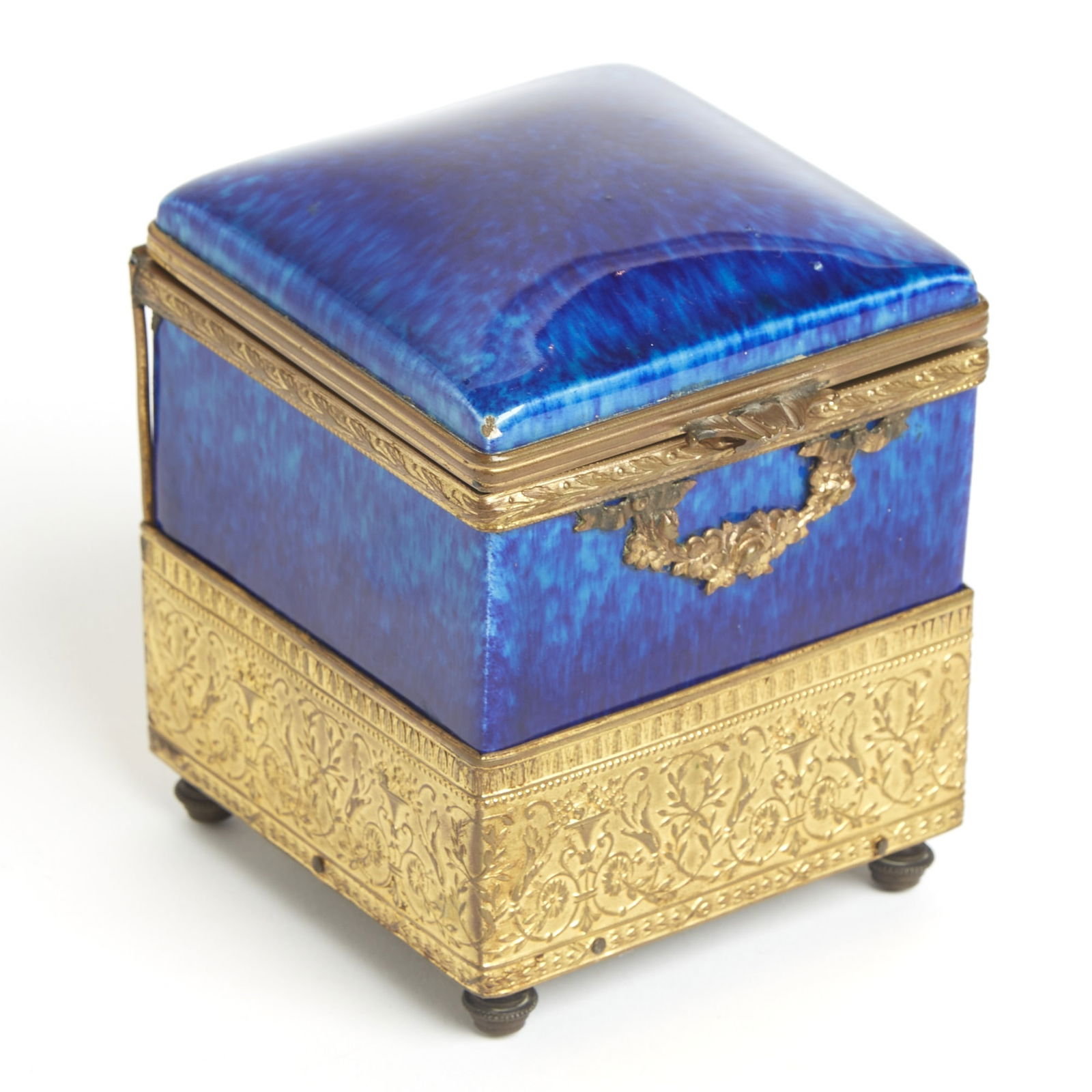 Paul Millet for Sevres Gilt Metal Mounted Glazed Porcelain Musical Box (1 of 6)
