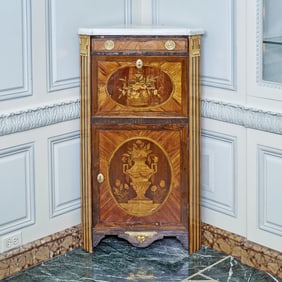 Louis XVI Marquetry Corner Cupboard