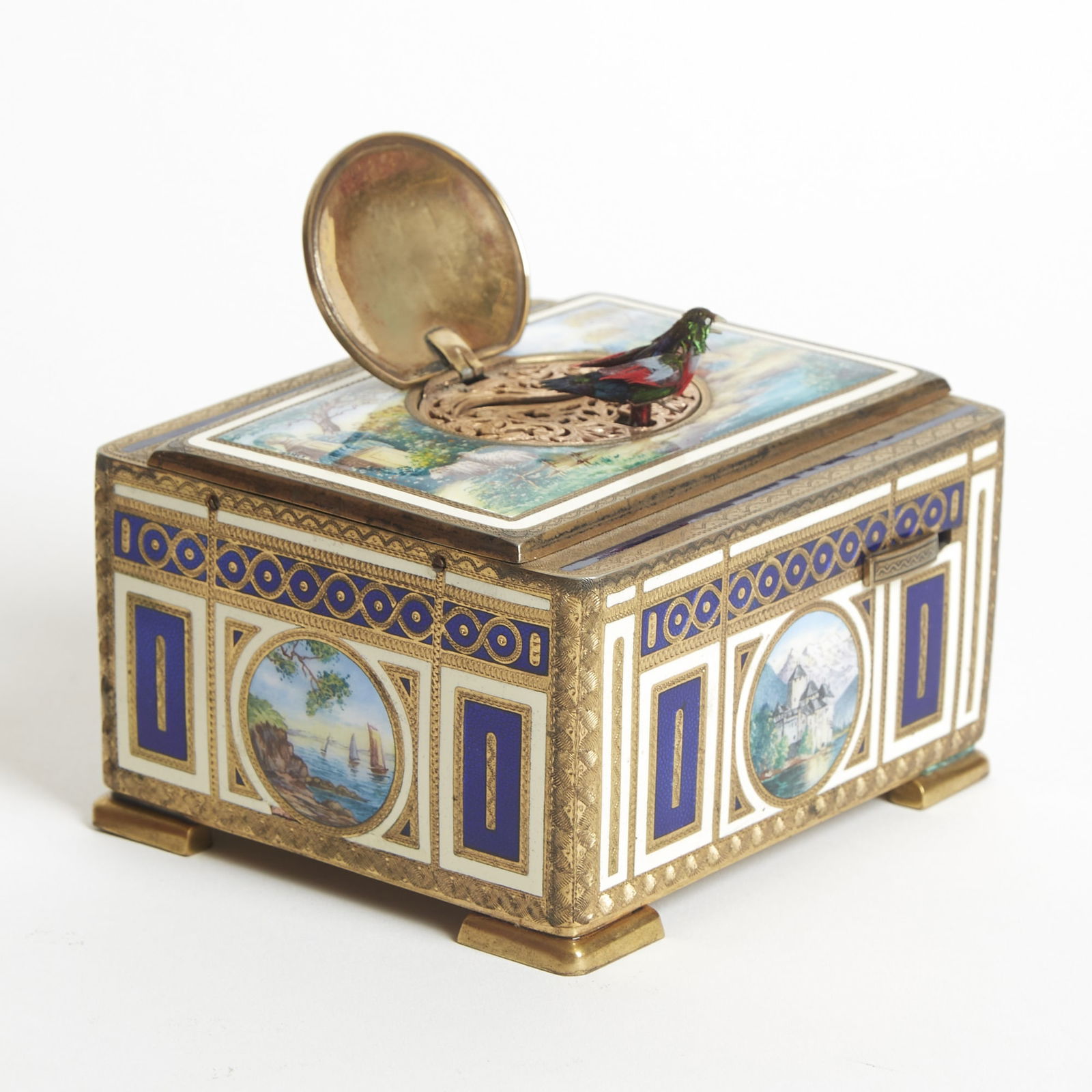 Continental Enamel Singing Bird Box (1 of 5)