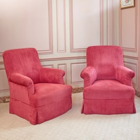 Pair of Upholstered Club Chairs 20th Century