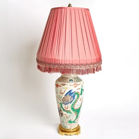Chinese Transitional-Style Dragon Vase, as Lamp